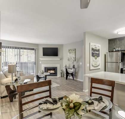 Kitchen with Dining Area at Santee Villas, Santee, CA, 92071