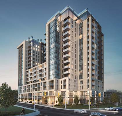 large building with many windows and balconies at 150 Marketplace, Ontario, K2J 5R5