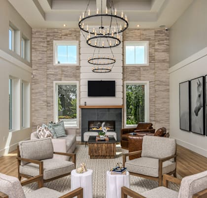Fireside Lounge at Lenox at Bloomingdale Luxury Apartments in Riverview FL