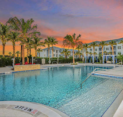 Resort-Style Swimming Pool at The Gallery Luxury Apartments in Trinity FL