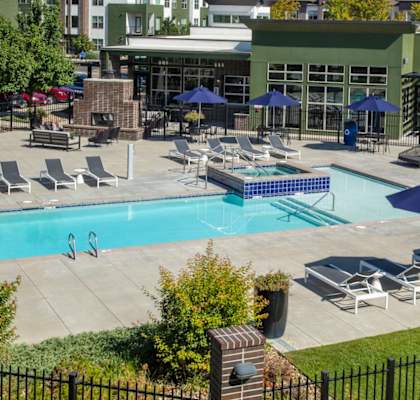 Pool With Sundecks at RockVue, Broomfield, CO