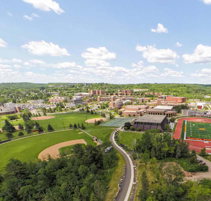 a view of the city from above at Bluestone Lofts, Minnesota, 55803