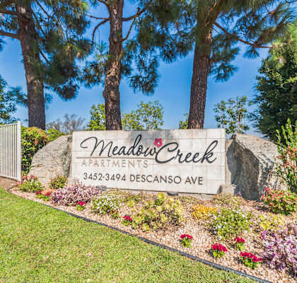 Meadow Creek Apartments Monument Sign in San Marcos, California