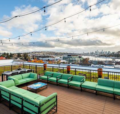 lounges on the roof top deck
