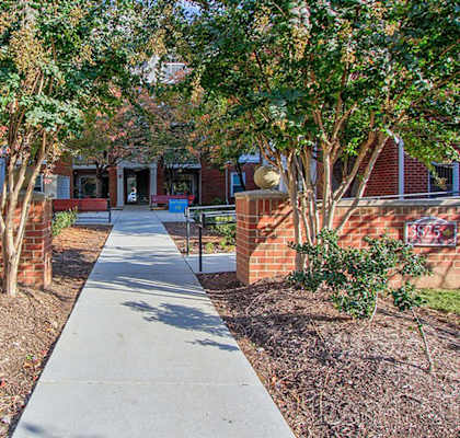 Leasing office exterior, Clarendon Court Apartments Arlington, VA