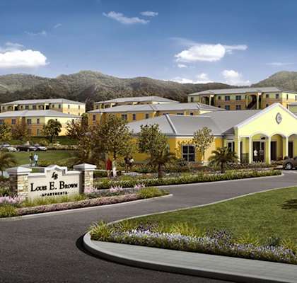 Rendering of apartment buildings exterior-Louis E. Brown Senior Villas, St Croix 00820, U.S. Virgin Islands