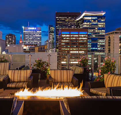 Rooftop Lounge With Fireplace at 2020 Lawrence, Colorado, 80205