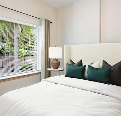 Living room at Cedar Park Apartments in Seattle WA