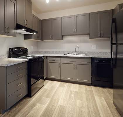 Two bedroom kitchen at Park Villas Apartments in National City