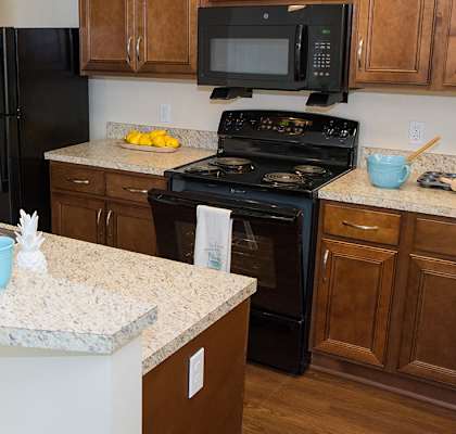 Riverwoods at Denton Model Apartment Kitchen