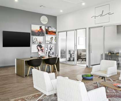 Building Lobby at Villa de Cortez Apartments, Phoenix, Arizona