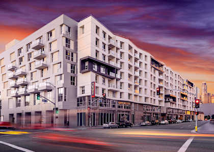 Property Exterior the building in which the hotel is located at OLiVE DTLA in Los Angeles, CA 90015