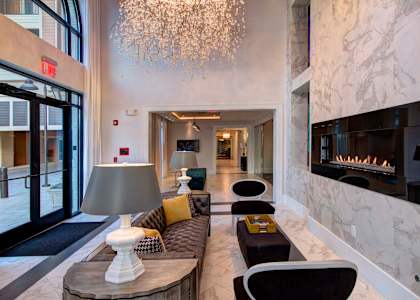Fireplace Lounge at LaVie Southpark, Charlotte, North Carolina