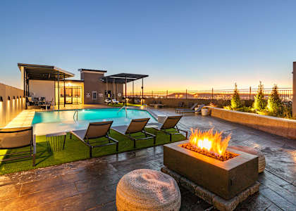 Swimming Pool With Lounge Chairs at The Cosmopolitan, Tulsa, OK, Oklahoma , 74119