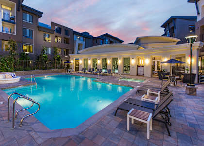 Pool at Venue Apartments in San Jose CA
