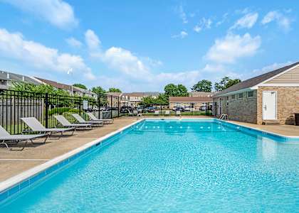 Pool With Sundecks at The Apartments at Hunters Glen, Frederick, Maryland