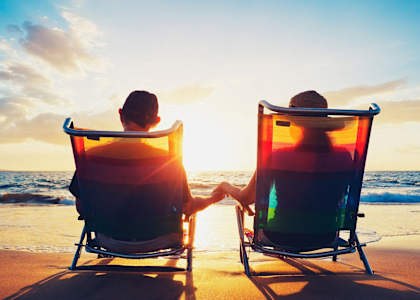 Couple at the beach at Seabreeze Apartment Homes, Vallejo, CA