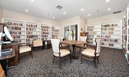 a seating area in the library