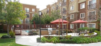 Courtyard with BBQ l Canyon Country Senior Apartments in Santa Clarita, Ca