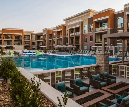 Pool view at The Apex at CityPlace, Overland Park, Kansas