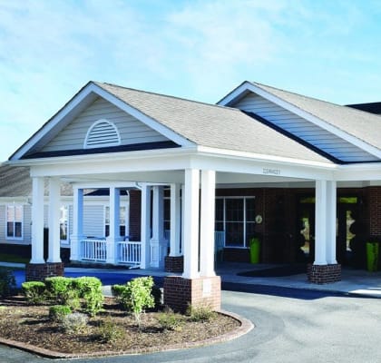 Senior Care Facility Entrance at Spring Arbor of Rocky Mount in Rocky Mount, NC