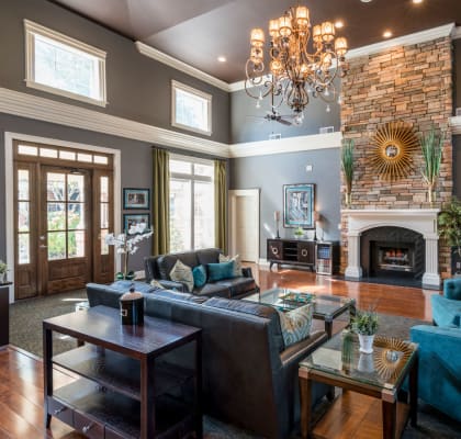 Posh Lounge Area With Fireplace In Clubhouse at Wyndchase at Aspen Grove, Tennessee, 37067