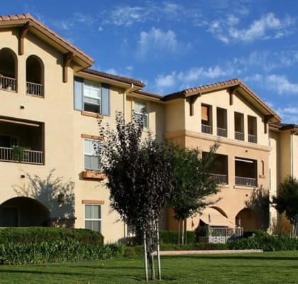 Exterior Building and Grass   l Portofino Villas Apartments  in Pomona CA 