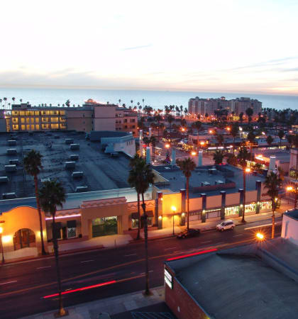 a view of the city of oceanside from the top of a building