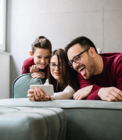 stock image- Family on Couch