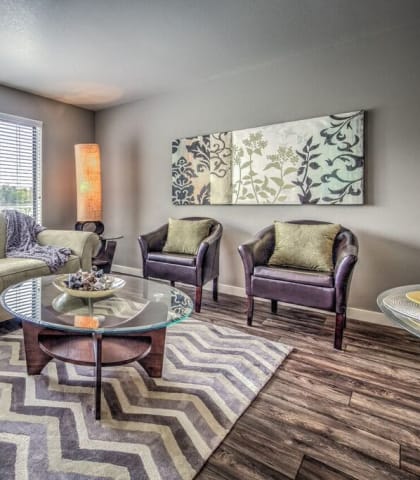 Model Living Room at Silver Bay Apartments, Boise, ID