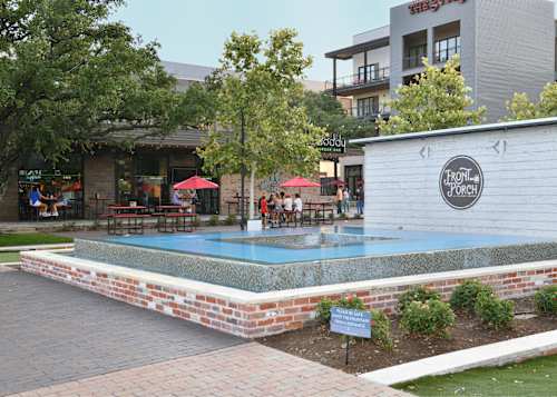 Evening outdoor scene near Century Square and Downtown Bryan