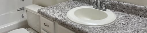 a bathroom with a sink and a toilet