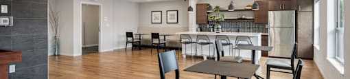 Clubroom with Dining area and Kitchen at Alo Apartments in Buffalo MN