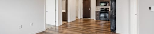 Living Room with Hardwood Floors at Alo Apartments in Buffalo MN