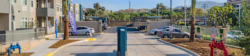 a parking lot at Loma Villas Apartments, San Bernardino California