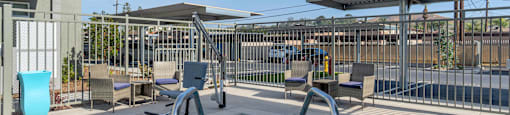 a hot tub area with a fence around it at Loma Villas Apartments, San Bernardino, 92408