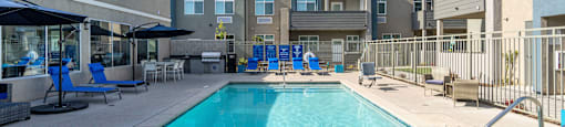 our apartments in a city have a swimming pool at Loma Villas Apartments, California, 92408
