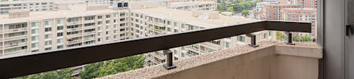 Private balcony with a panoramic city views