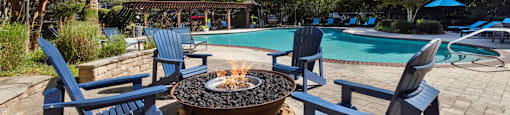 Pool side patio at The Lex at Brier Creek, Morrisville, NC