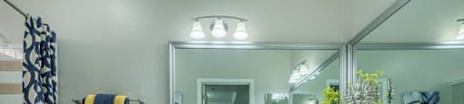 Bathroom with mirror at The Lex at Brier Creek, Morrisville, NC, 27560