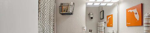 our apartments offer a bathroom with a shower  at Castilian Apartments, Orlando, 32839