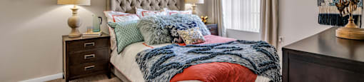 our apartments offer a bedroom with a king sized bed  at Castilian Apartments, Orlando, FL, 32839