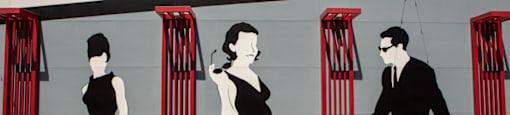a mural on the side of a building at Burano, Long Beach