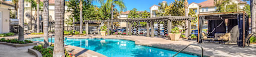 the swimming pool at our apartments in palm springs