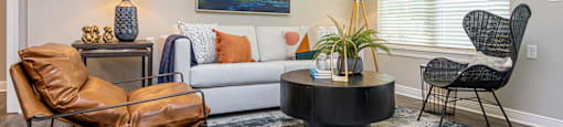 Model Living Room at Blu on the Boulevard, Baton Rouge, 70810