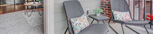 patio with chairs