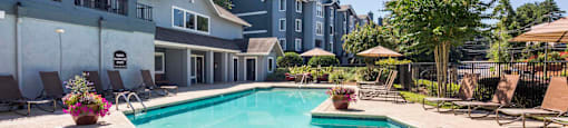 our apartments showcase a swimming pool