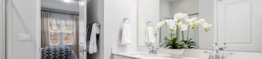 bathroom area at Ashford Townes Apartments, Fuquay-Varina, North Carolina