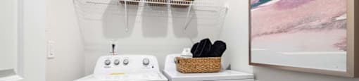 laundry room at Ashford Townes Apartments, Fuquay-Varina, North Carolina