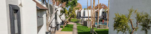 a view of the neighborhood from the street